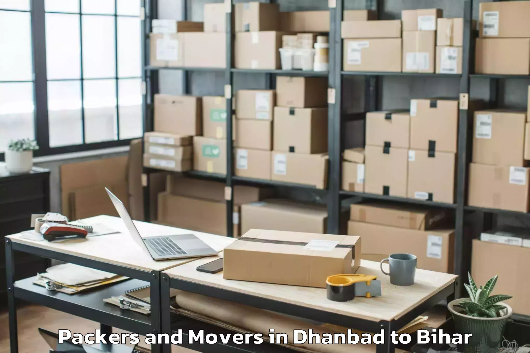 Dhanbad to Harsidhi Packers And Movers